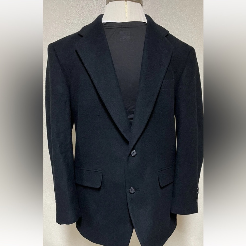 100% Camel Hair Sport Coat Blazer VTG Evan Picone Black 44R